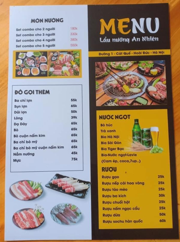 thiet ke menu quan lau nuong dep